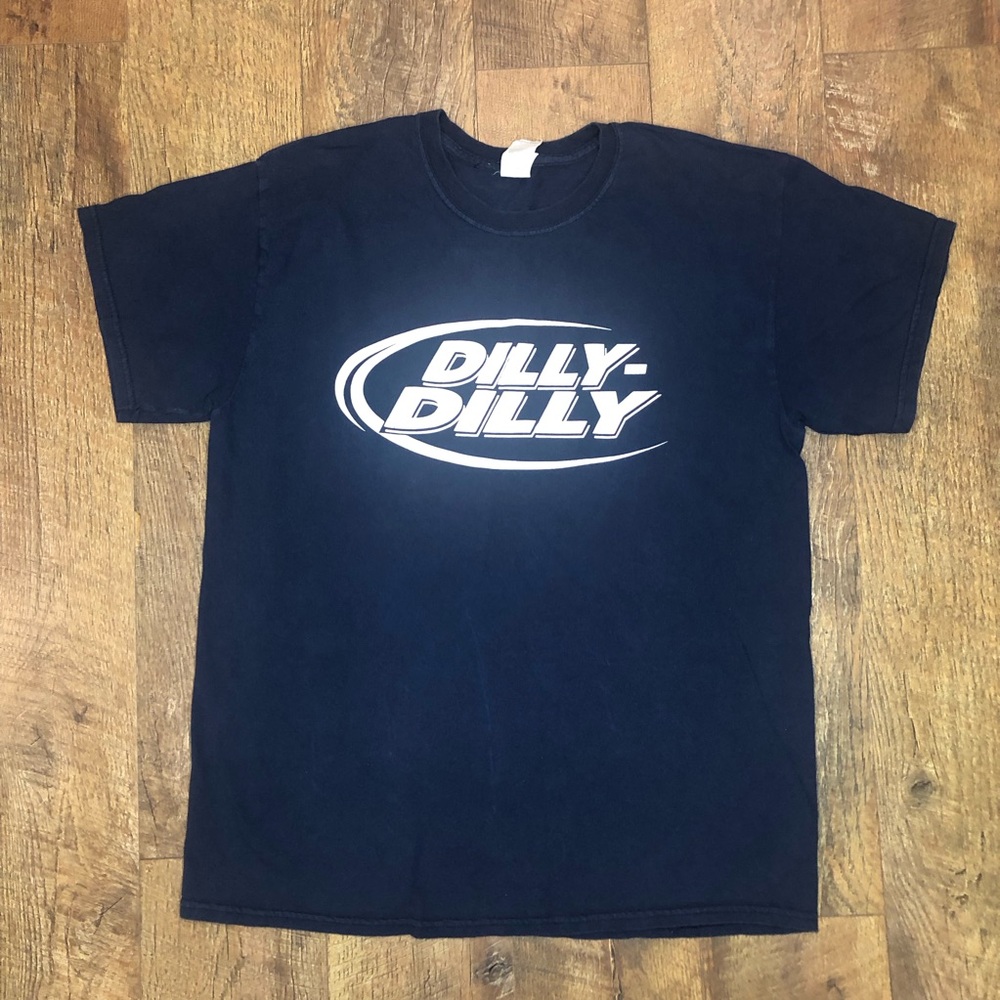 Vintage Y2K Gildan Bud Light Dilly Dilly Men’s Graphic T Shirt Blue Large